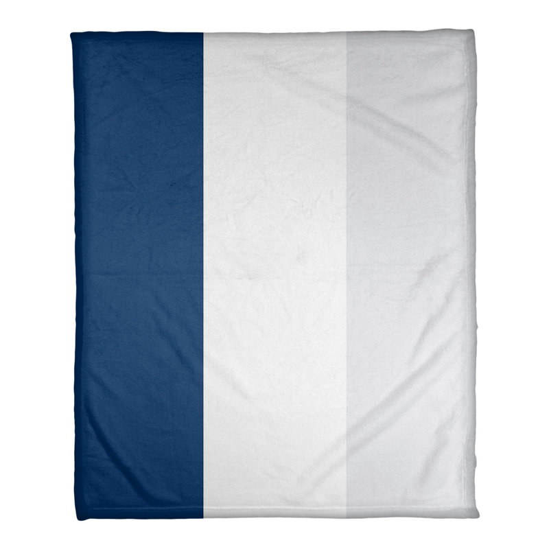 Boston Quilted Throw Blanket, 52.5" W x 62.5" L, Navy/White/Gray