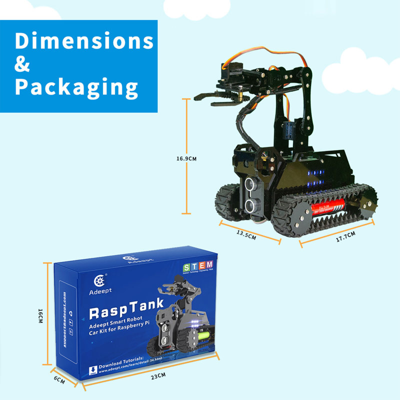 Adeept Rasptank Mobile Wifi Smart Robot Car Kit