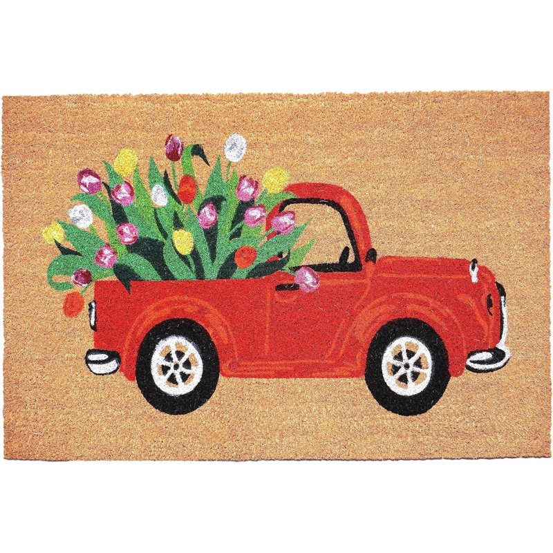 Paillasson 24 po x 36 po brun et rouge