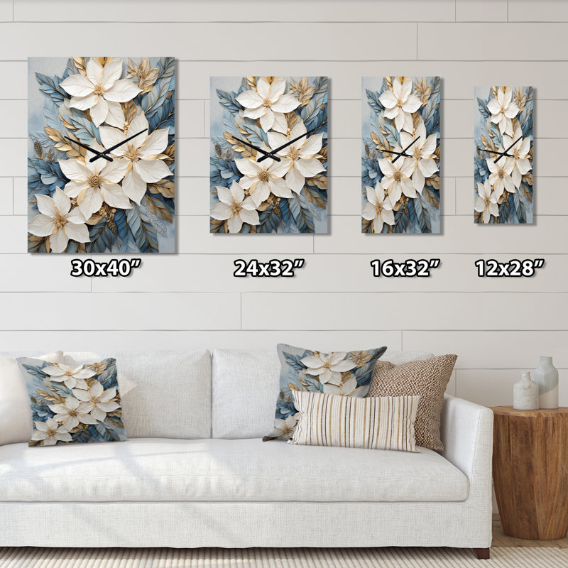 Luey - Horloge murale poinsettias, Grand