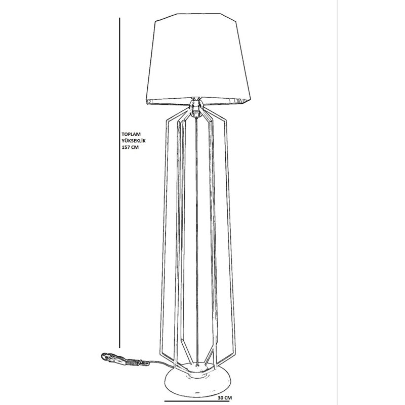 Leonardo 157cm Traditional Floor Lamp, Black