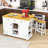 Kitchen Island with 2 Matching Bar Stools, Built-in Outlets and Ample Storage-1908676550