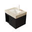 Meuble-lavabo suspendu de 61 cm (24 po) avec lavabo, comptoir en pierre frittée couleur crème veinée or, 1 trou pour robinetterie, noir-2089984261-2089984263-2089984264