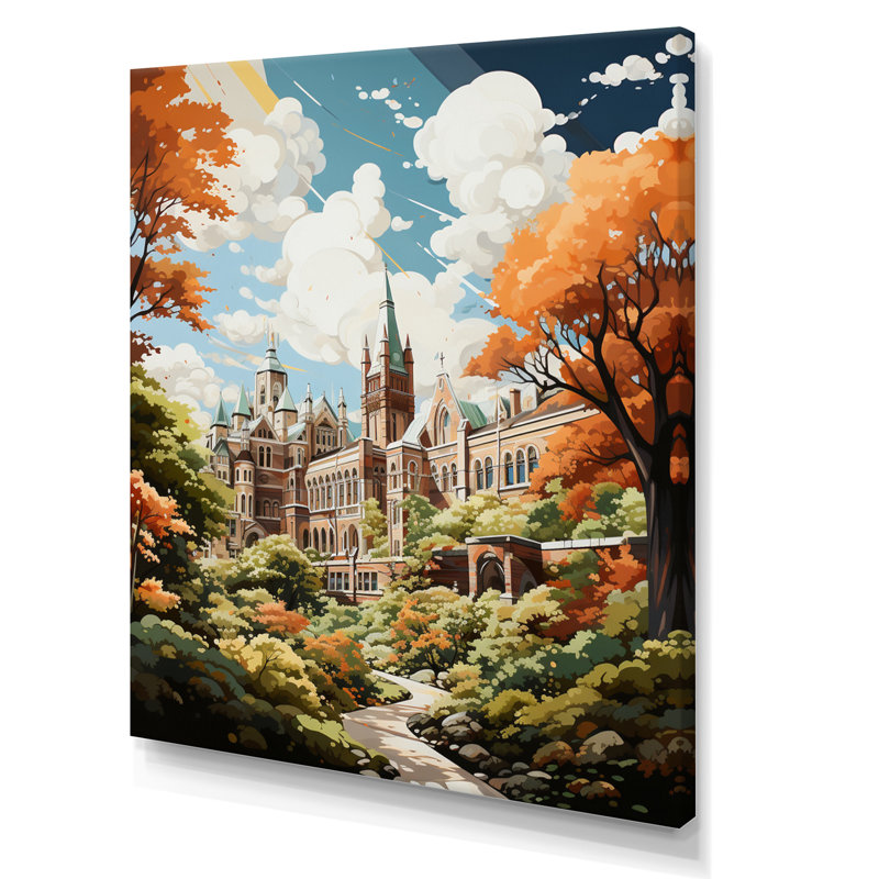 «College University Buildings University I - Cityscapes», reproduction sur toile, H 44 po x l 34 po x P 1,5 po, Toile tendue