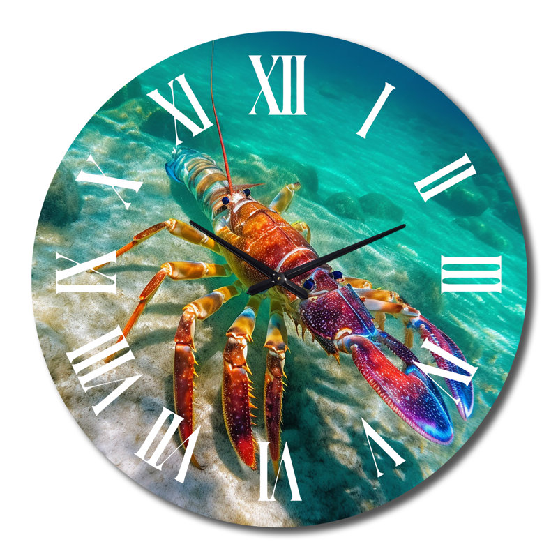 Horloge murale rouge en métal, Grand