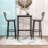 3-Piece Industrial Bar Table Set with Square Table and 2 Upholstered Stools-1715127136-1715127137