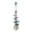 Lampe de table en agate bleue et blanche 15 x 29,5 po avec base en marbre-41232739