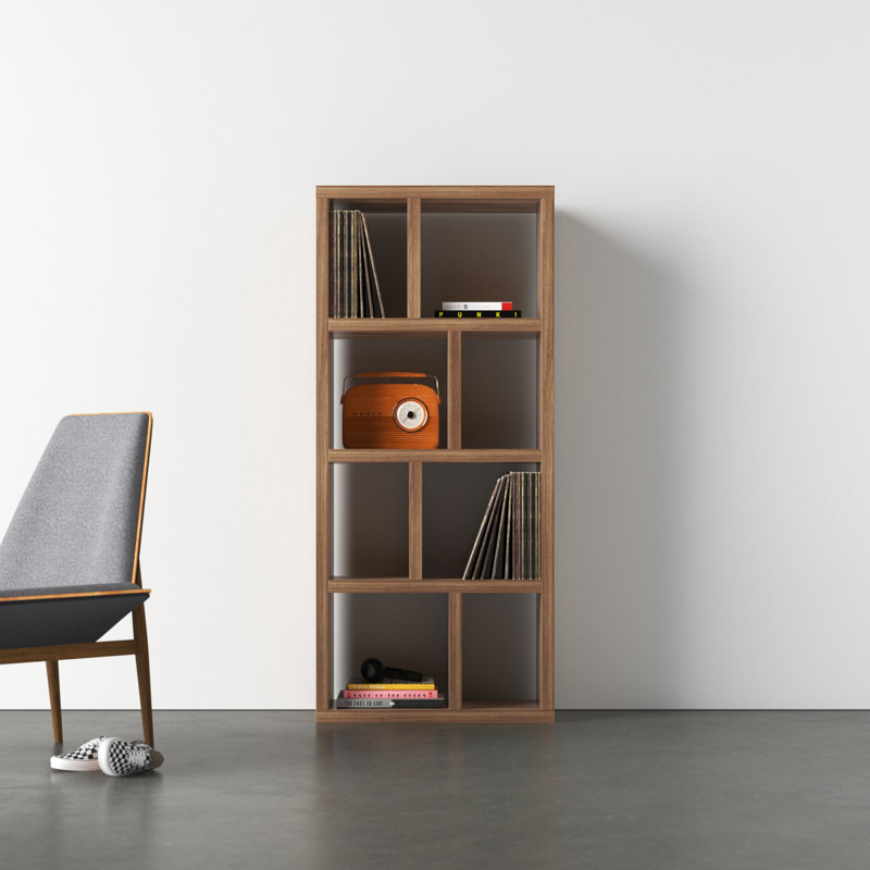 Stetson 4 Level Cube Unit Bookcase, Walnut