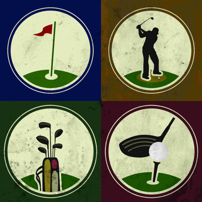 Golf - peinture sur toile tendue