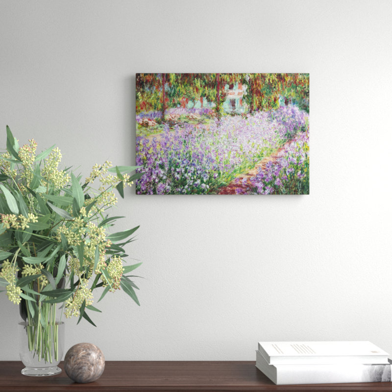 Irises In Monets Garden by Claude Monet - Wrapped Canvas, 35cm H x 50cm W