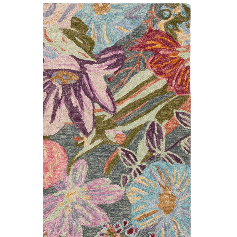 Jardin Hand Tufted Wool;Cotton Floral Indoor Rug, Rectangle 9' x 12'