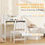 Ensemble de bureau et de chaise pour enfants, table d'étude avec tablettes de rangement, blanc