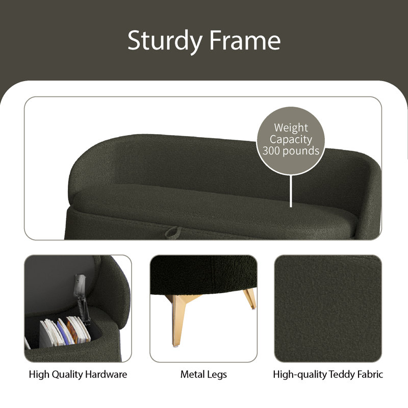 Banc de rangement Umesh, Vert