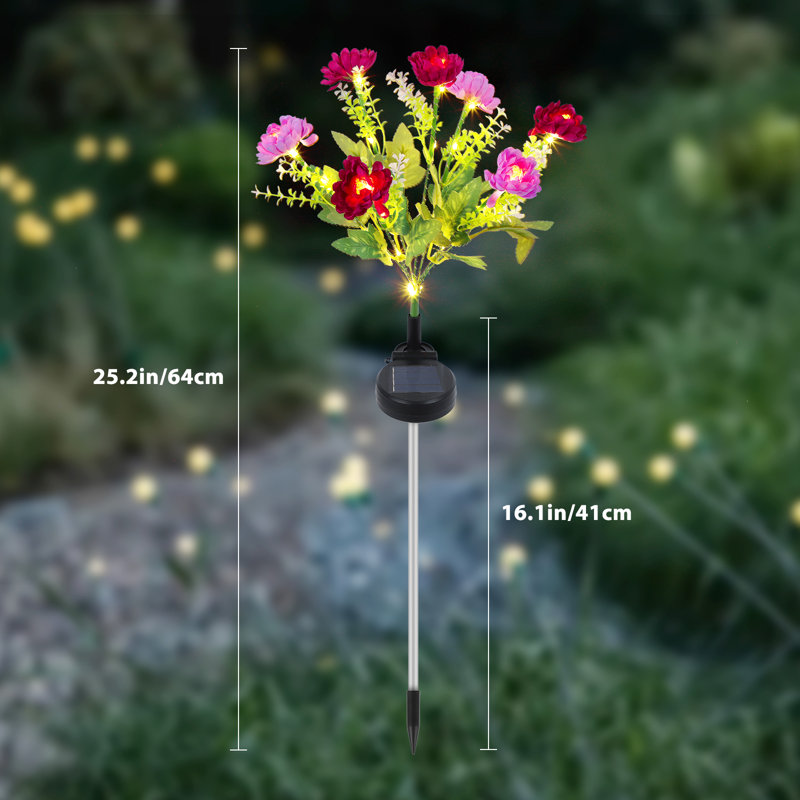 6-Pack Solar Snow Chain Flower Lights - Purple