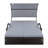 Outdoor Chaise Lounge with Hidden Side Table and Arched Armrests-756769423