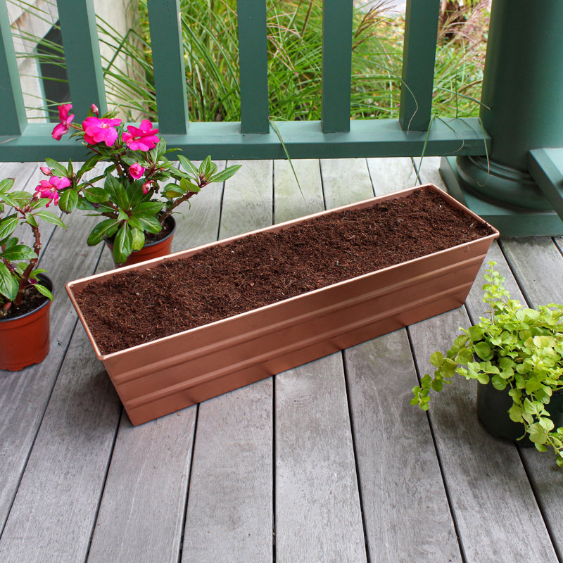 Cohen Metal Window Box Planter, Large, Orange