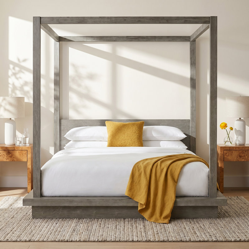 Monae Solid Wood Panel Bed, Full