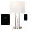 Lampe de table campagnarde à DEL moderne en métal 23,75 po avec port de charge USB d'Igna-200688544
