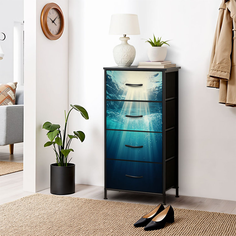 blue dresser wayfair Dresser for Bedroom Dresser for Closet Underwater Serenity Blue Ocean Waves  Dreamy Sunlit Dressers & Chests of Drawers Fabric Closet Organizers and