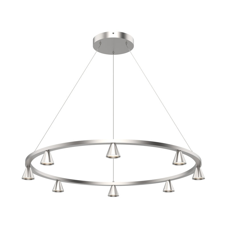 Dune 33-in 8 - Light LED Chandeliers, Brushed Nickel