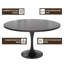 Table de salle à manger ronde avec plateau en résine et base en acier inoxydable noir Heatherton-398625447-398625442-398625441