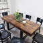 Table de salle à manger rectangulaire extensible pour 6 à 10 personnes avec effet bois et noir 160 à 200 cm