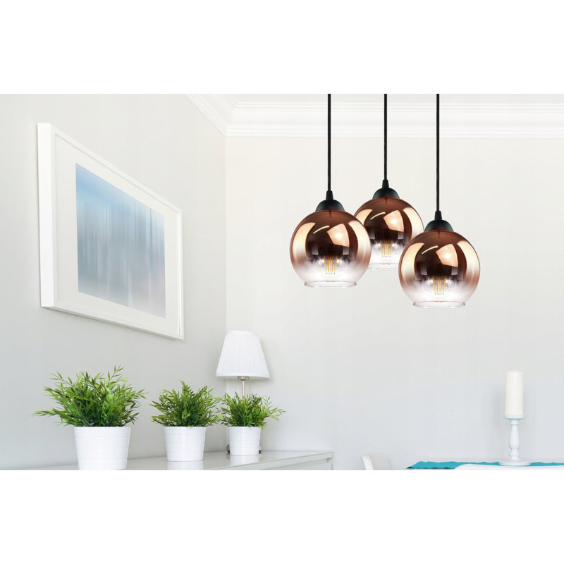 Vedder 3-Light Cluster Pendant, Copper