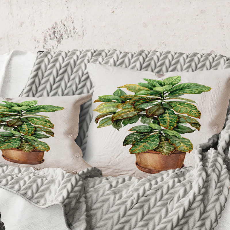 Floral Throw Pillow, 16" x 16"