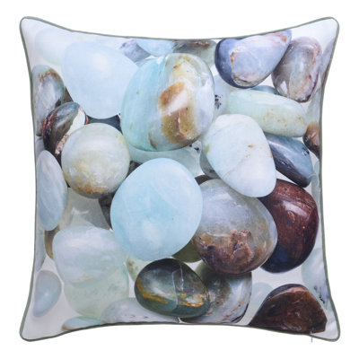 Norman Wyatt Home - Pebble Stone Print Pillow - White