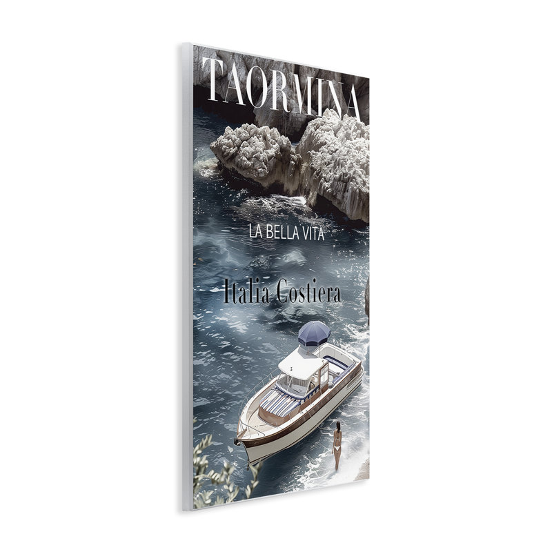 Art mural de bateau Taormina Coast, design par Sophie 6, H 15 po x l 10 po