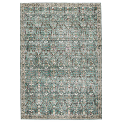 Razi Machine Washable Performance Green/Tan Rug