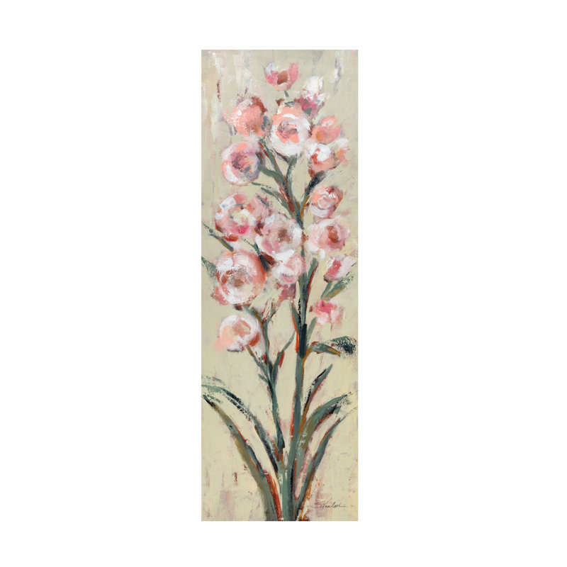 Grandes fleurs rosées II, H 19 po x l 6 po x P 2 po