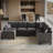 120 '' L-Shaped Modular Sectional Sofa, 6-Seater Cushioned Cloud Couch, With Ottoman Storage And USB-119087183