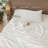 MooMee Striped Sheet Set 100% Washed Cotton Linen Like Textured Breathable Lightweight-121119069-118739900