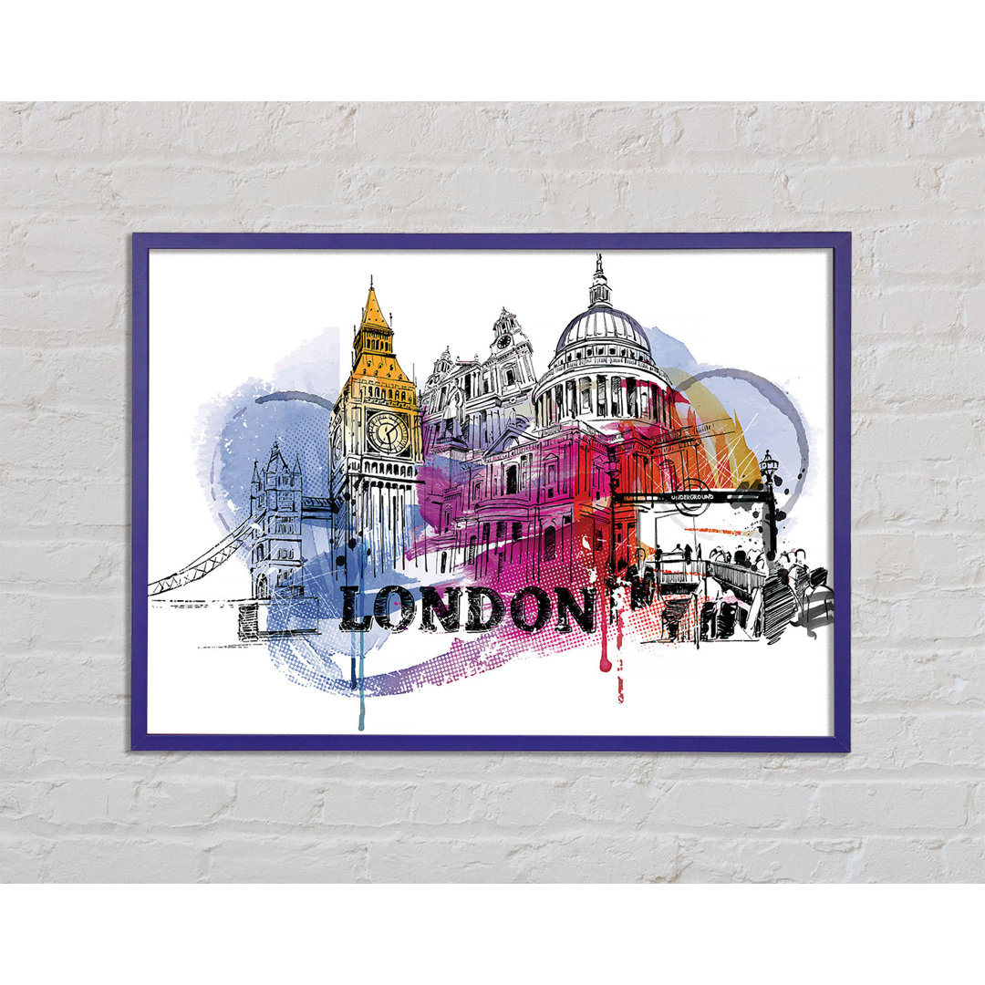 London Iconic Places Gerahmter Druck