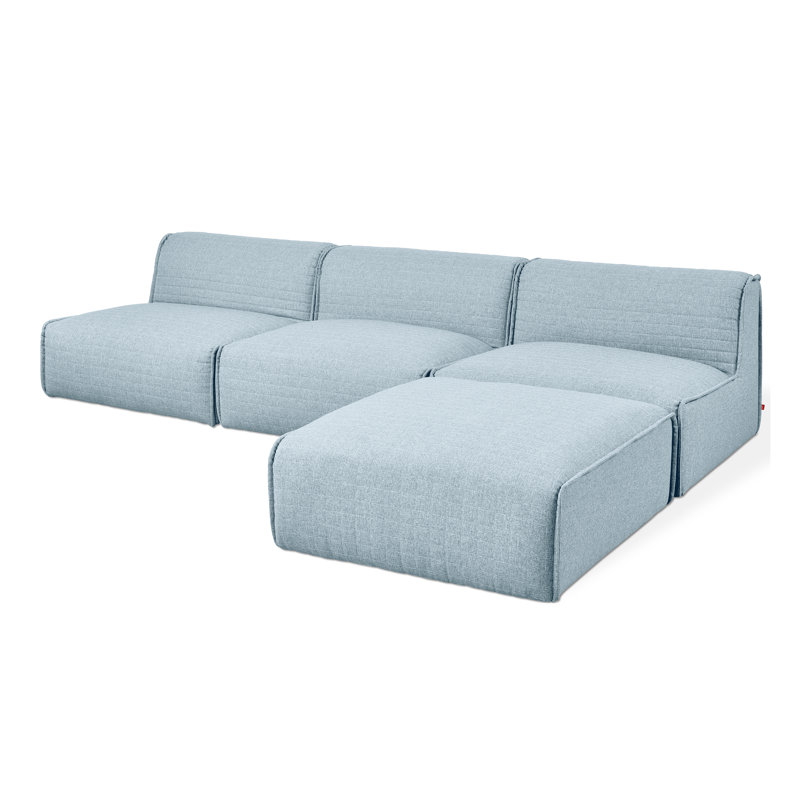 Nexus Modular Chaise Sectional, Parliament Lake  Polyester