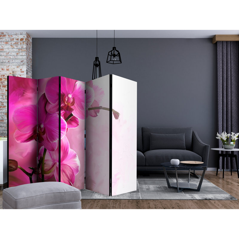 225cm W x 172cm H 5 - Panel Wood Folding Room Divider