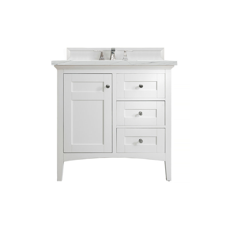 Lineberry 36'' W Single Vanity, Bright White, Ethereal Noctis