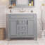 Meuble-lavabo moderne 36 po avec lavabo supérieur-679305155