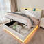 Upholstered 4Ft6 Ottoman Bed Frame With 360 Surround Led Function With Charging Function Hydraulic Storage Bed Frame With Large Storage Space  (No Mattress)-1950811385-1960380345