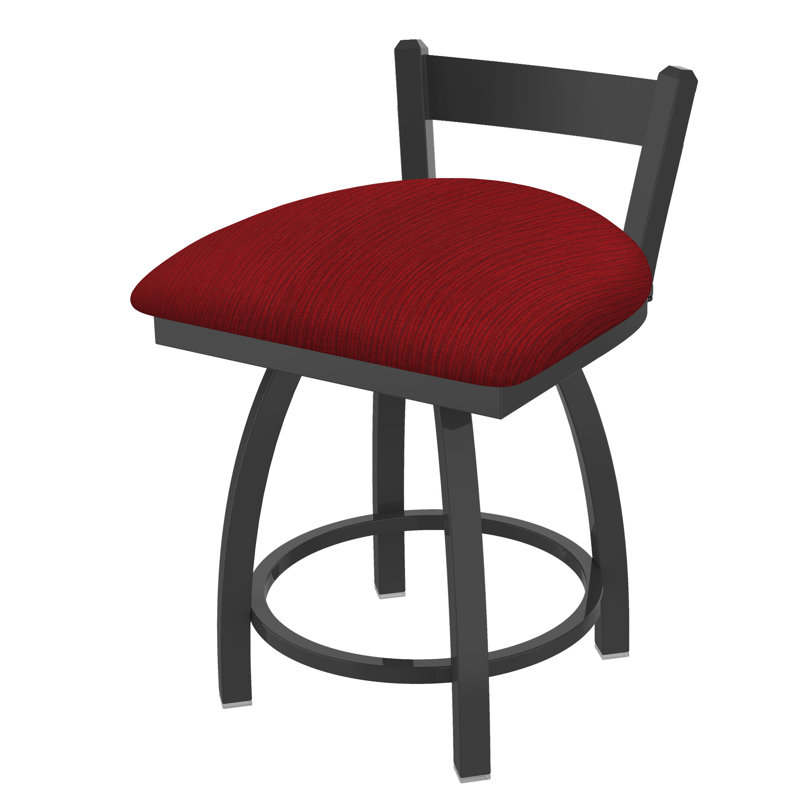 Tabouret de coiffeuse en métal Catalina, Étain, Tissu-graphique rubis