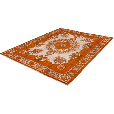 Kamir One-of-a-Kind 9'4" X 12'6" 1980s Wool Area Rug in Burnt Orange