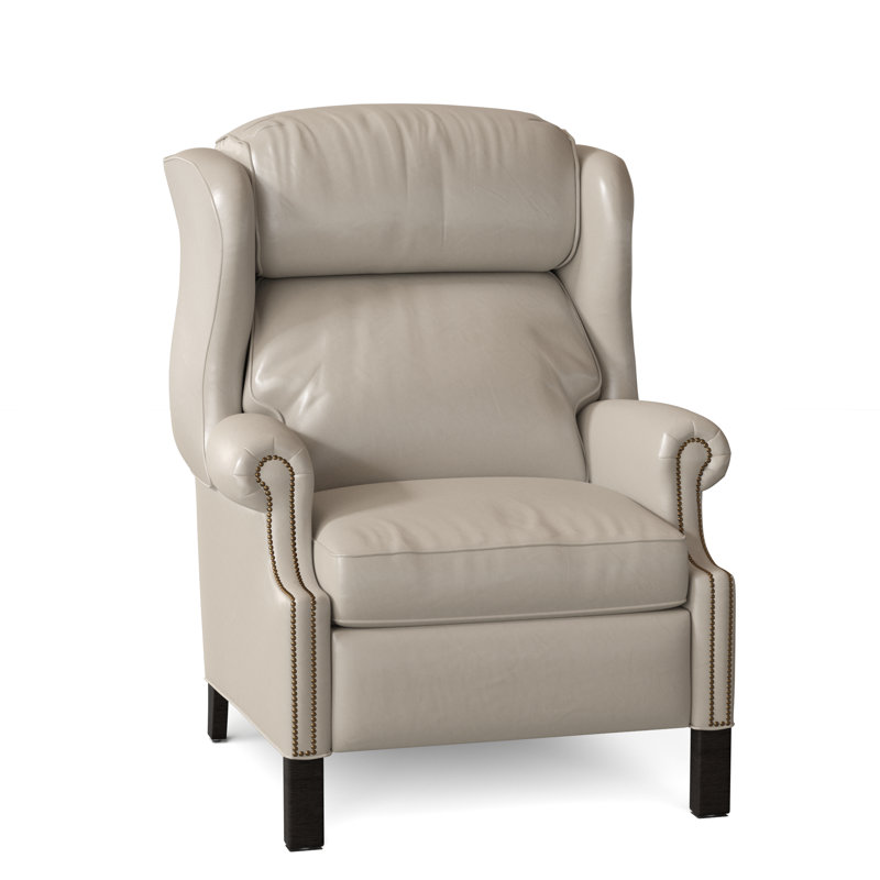 Chippendale Recliner, Outsider Raven Genuine Leather, Cobblestone, #9 French Natural