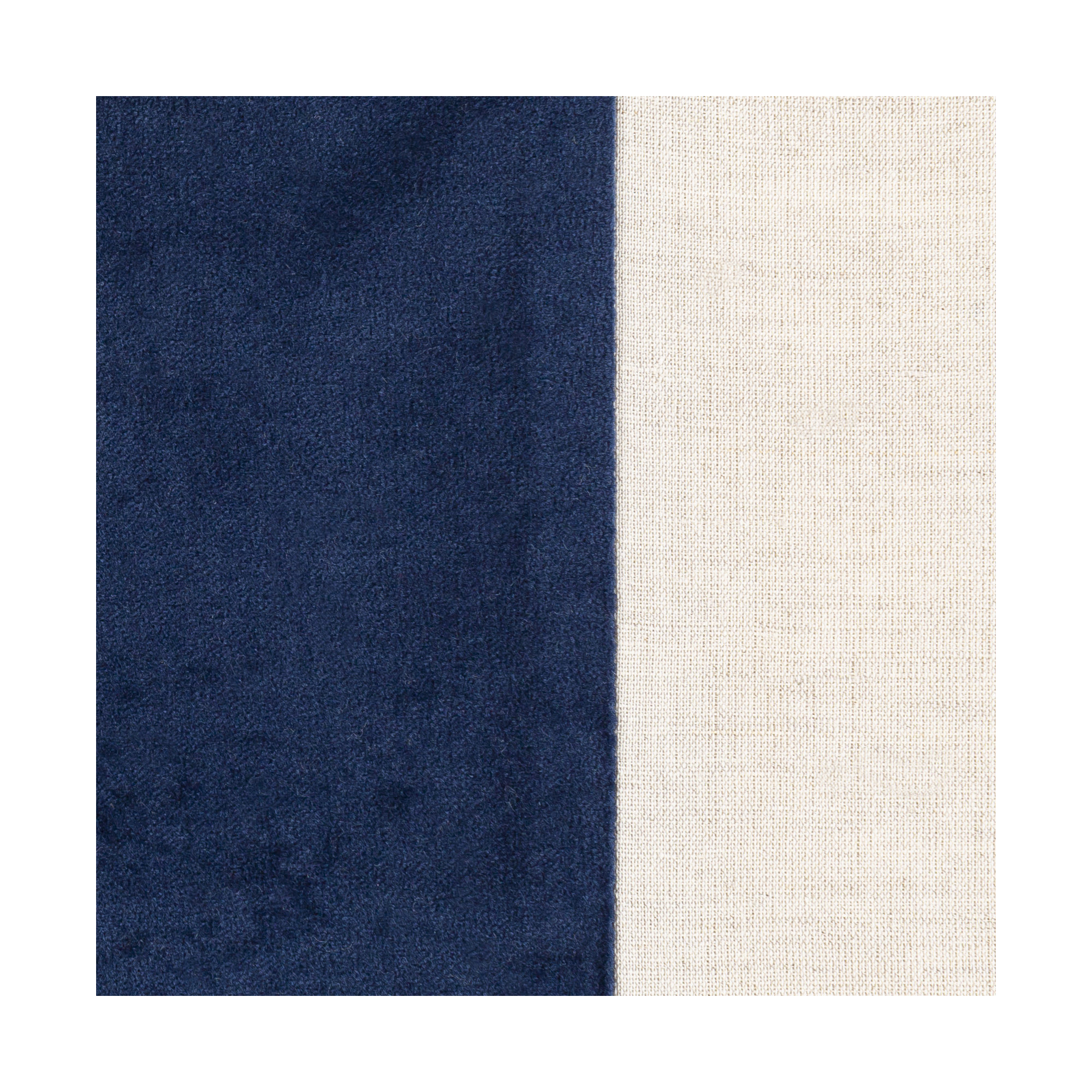 Kat Striped Cotton Throw Pillow, 18" x 18", Navy/Ivory, Polyester/Polyfill