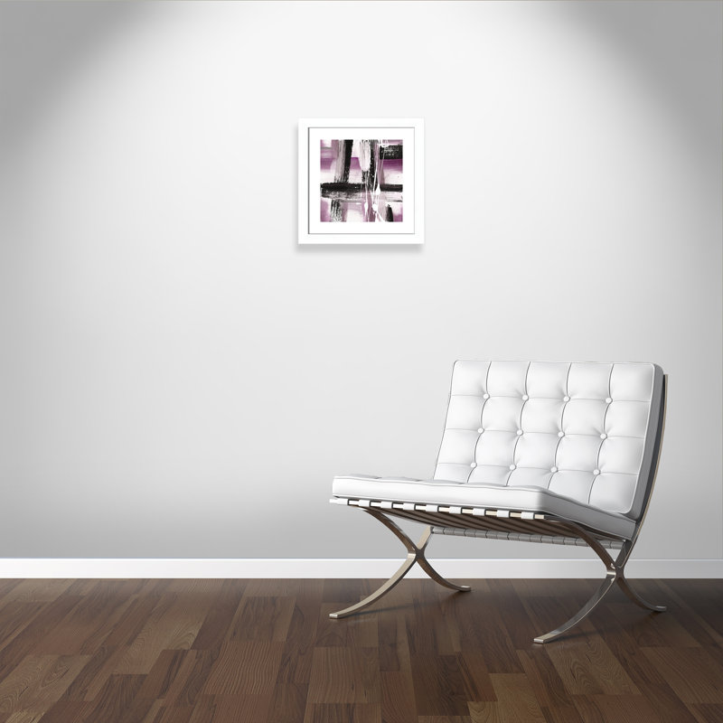 Expressions modernes - tons mauves - peinture encadrée, Blanc mat, H 18,5 po x l 18,5 po x P 1,25 po