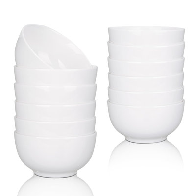 Ensemble de 8 bols en porcelaine, 10 bols de service en porcelaine de 10 onces pour la cuisine, ensembles de bols en céramique pour salade, pâtes, bol à mélanger, blanc