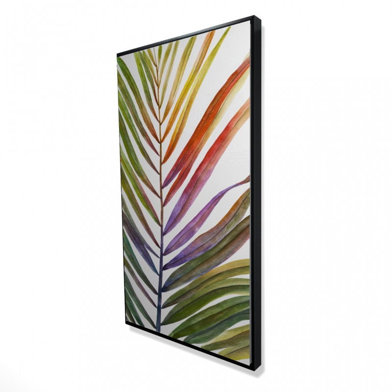 Aquarelle feuille de palmier tropical | Décoration sur toile encadrée