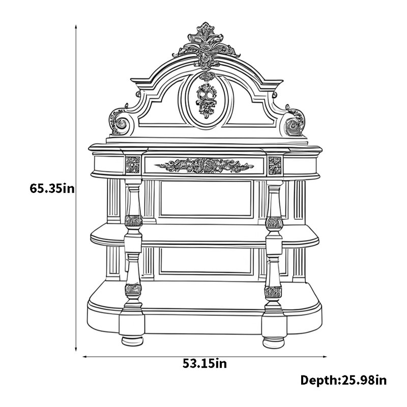 Buffet rétro entièrement en bois massif