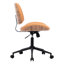 Armless Walnut Bentwood & Faux Leather Swivel Office Chair with Adjustable Height and Recline-82469162