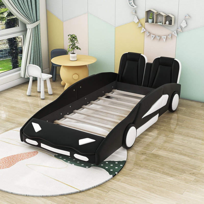Adelane Twin Cars Bed by Zoomie Kids, Black